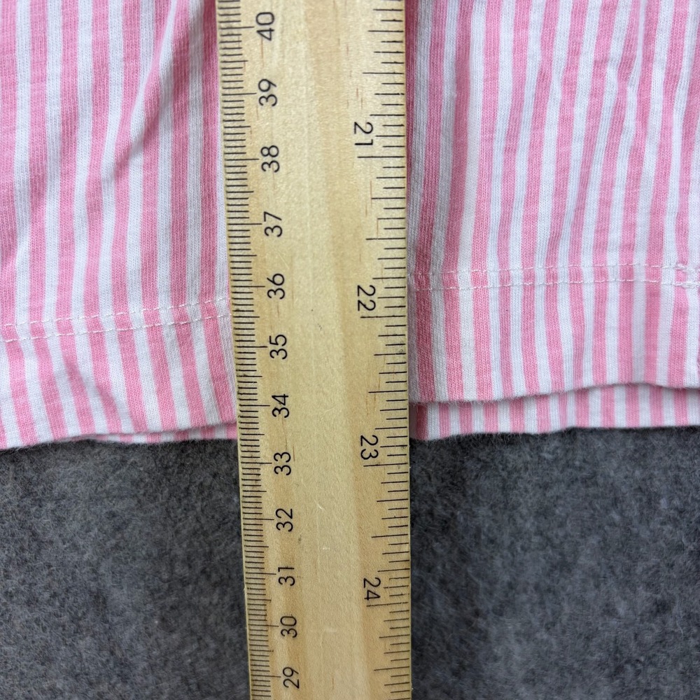 Lauren Ralph Lauren Pajama Top Shirt Button Up Size Small Pink White Stripe Logo - Picture 6 of 6